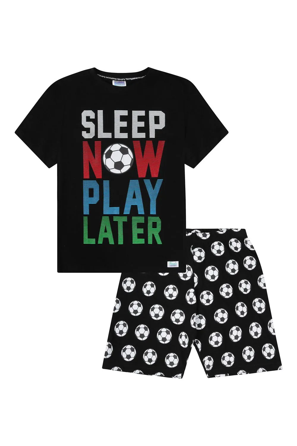 Boys Sleep Now Play Later Short Pyjamas