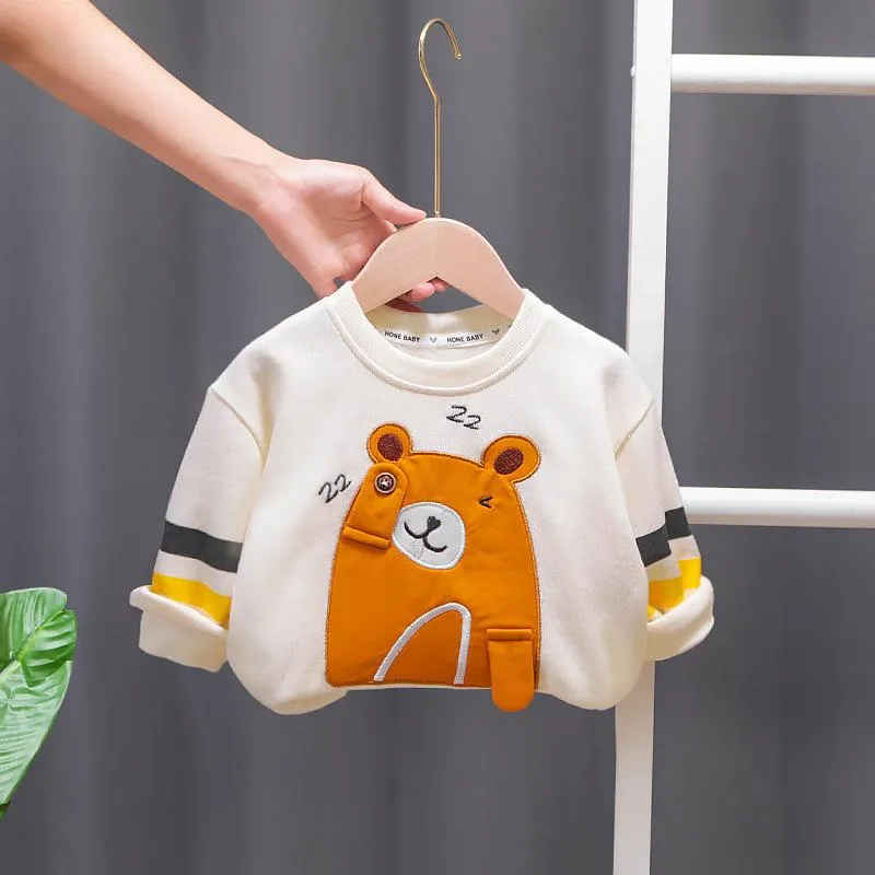 Boys spring and autumn cartoon pullover sweater two-piece suit