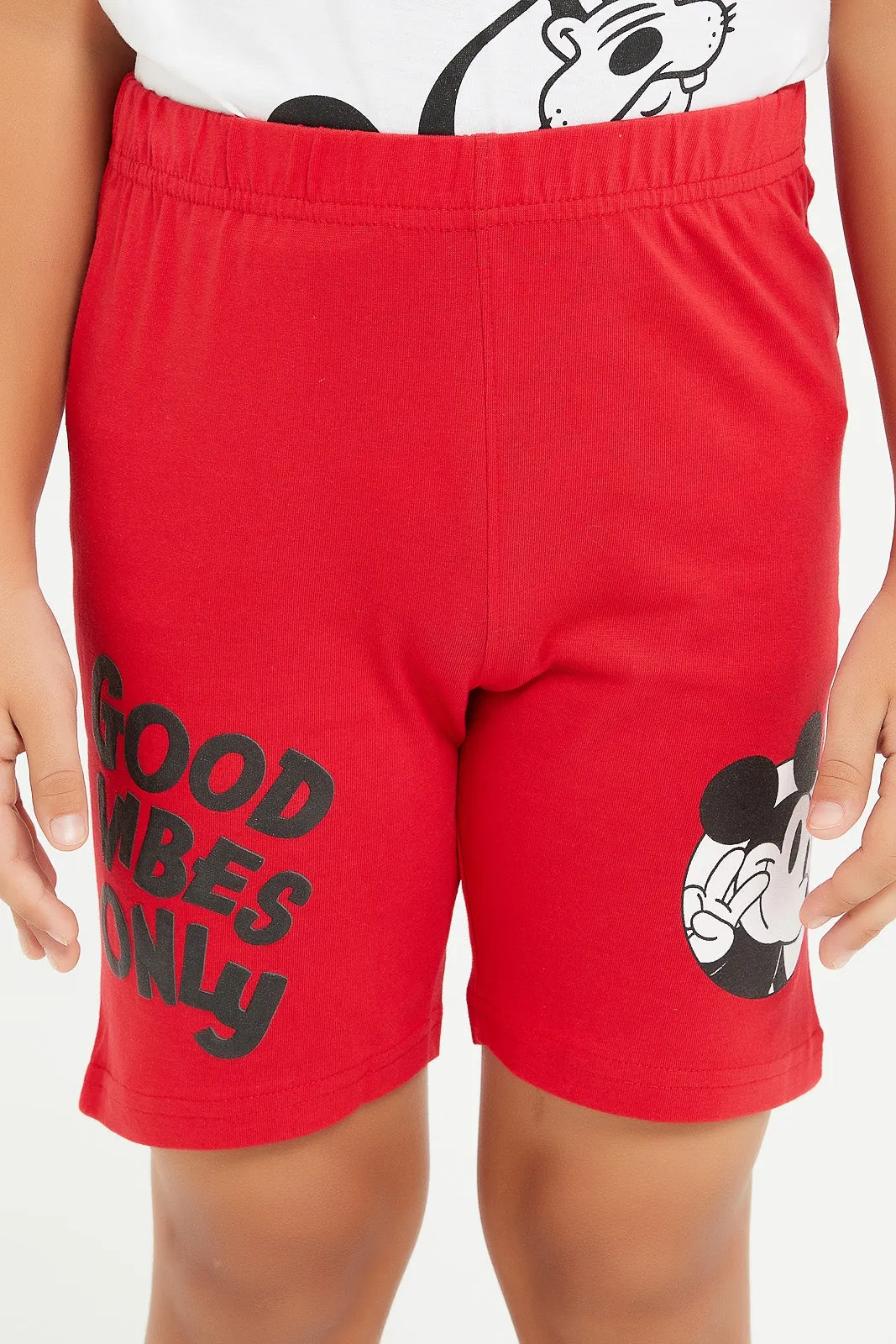 Boys White And Red Mickey And Friends Pyjama Set (2 Piece)