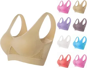 Breathable Cool Liftup Air Bra Women High Support Breathable Push Up Bras No Wire Buckle Corset Bra Comfy Yoga Bra