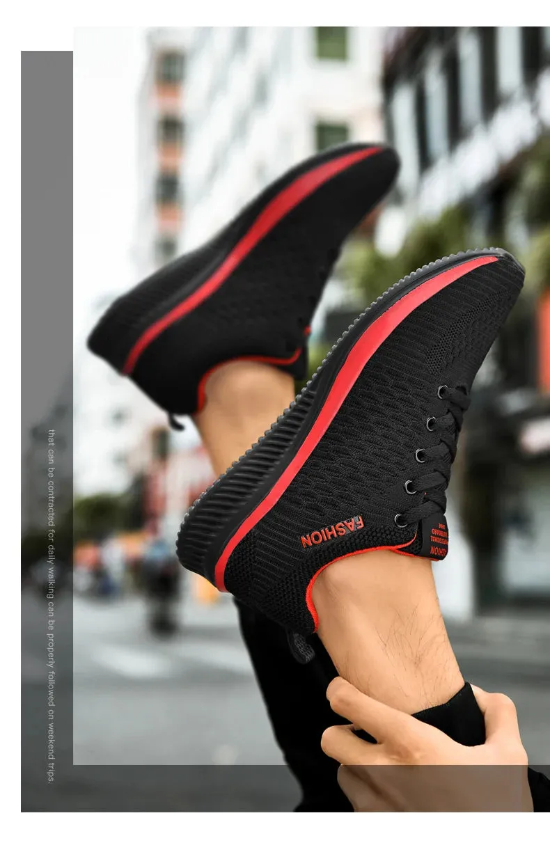 Breathable Mesh Casual Men Shoes Trendy Lightweight Walking Flats Male Tennis Sneakers Outdoor Running Fitness Shoes for Men