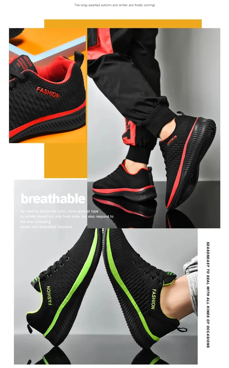 Breathable Mesh Casual Men Shoes Trendy Lightweight Walking Flats Male Tennis Sneakers Outdoor Running Fitness Shoes for Men