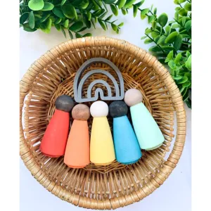 Bright Peg People (Set of 5)