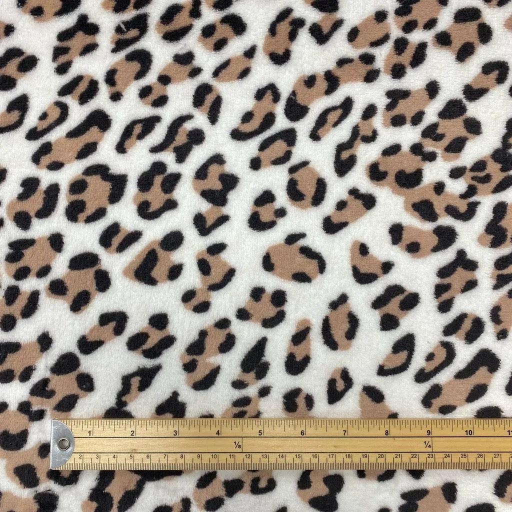 Brown Leopard Super Soft Fleece Fabric