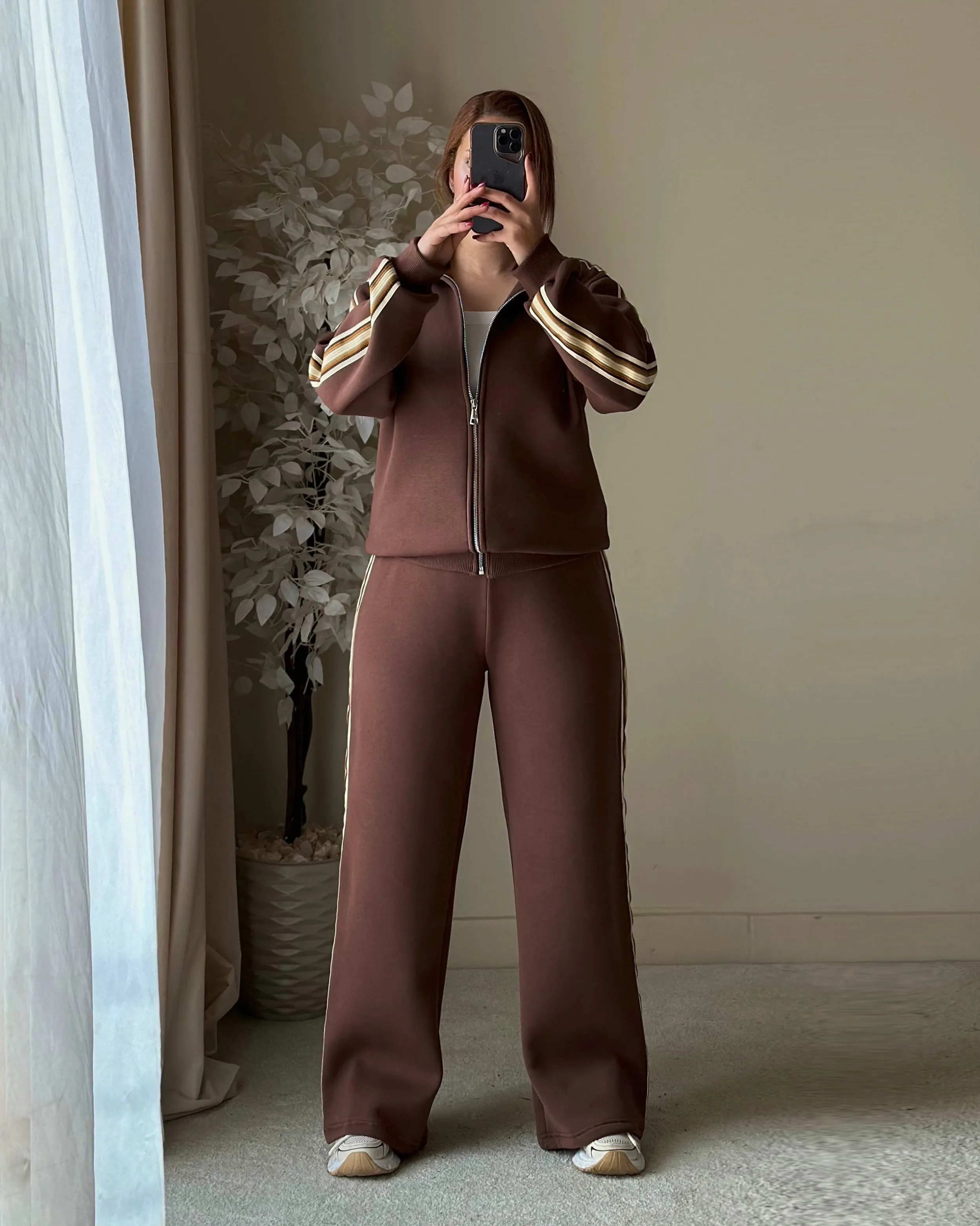 Brown Stripe Tracksuit