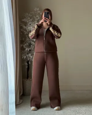 Brown Stripe Tracksuit