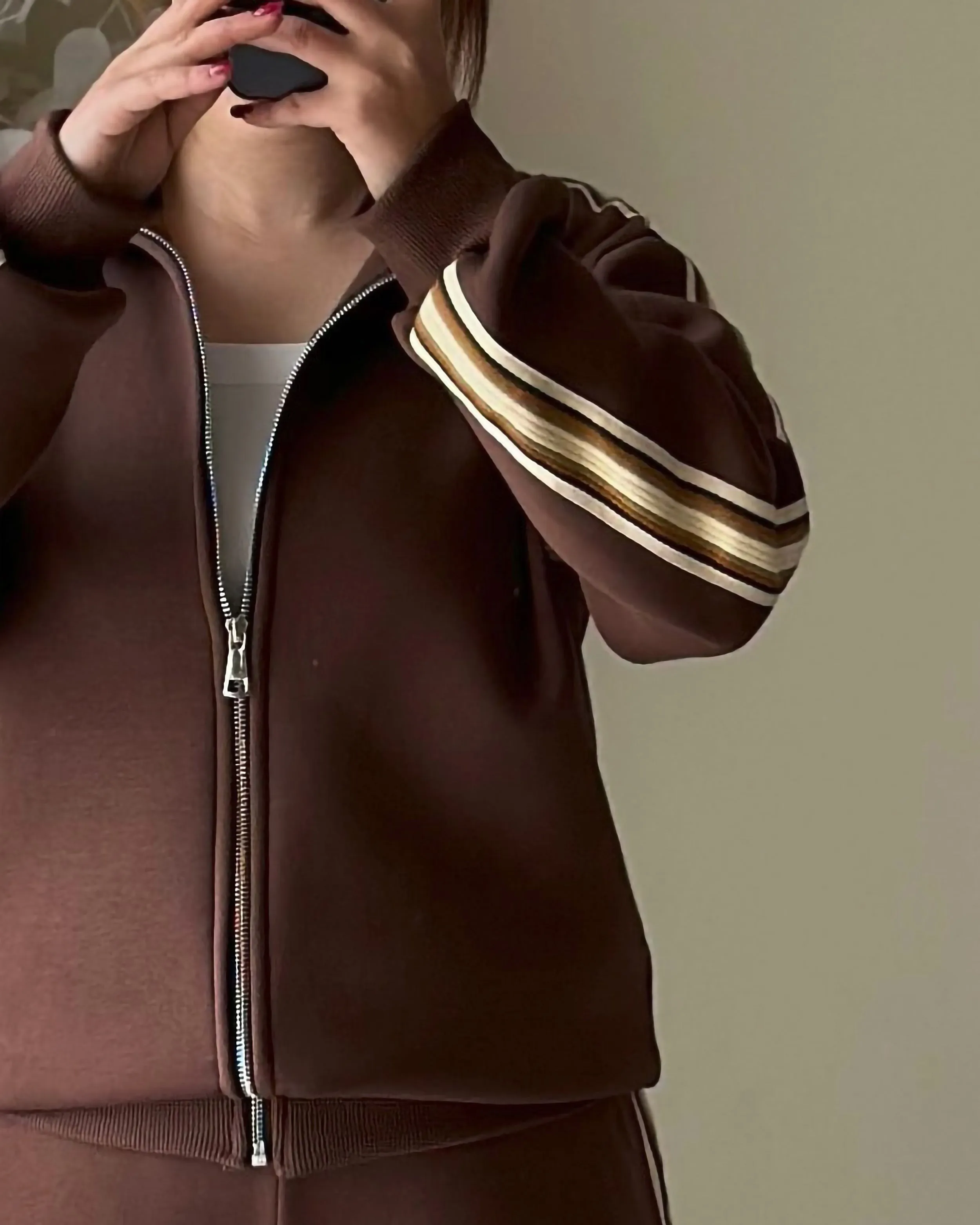 Brown Stripe Tracksuit