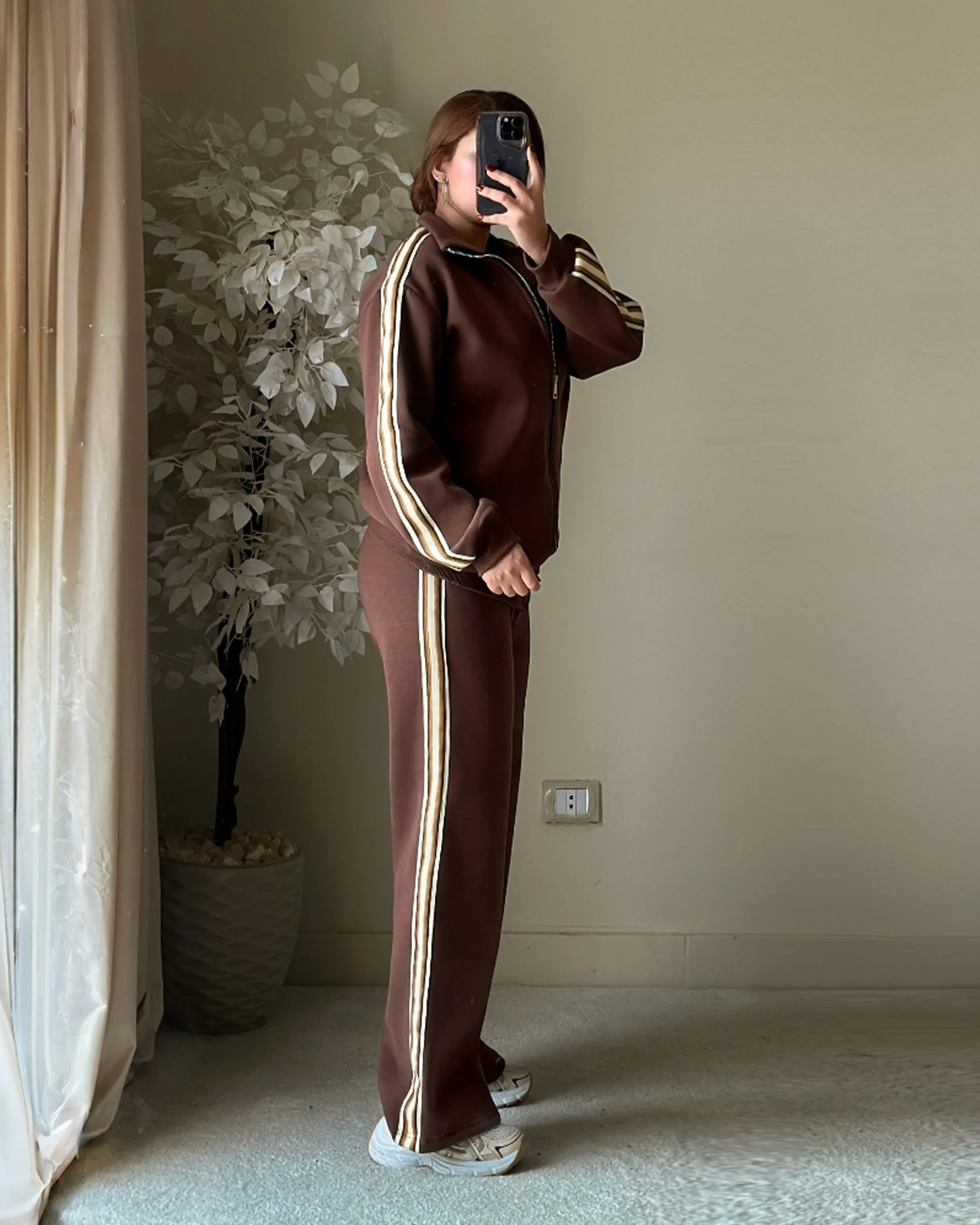 Brown Stripe Tracksuit