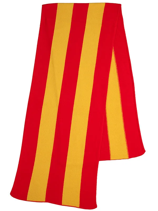 Brushed Vertical Stripe Blanket Scarf Poppy & Turmeric Sample Sale