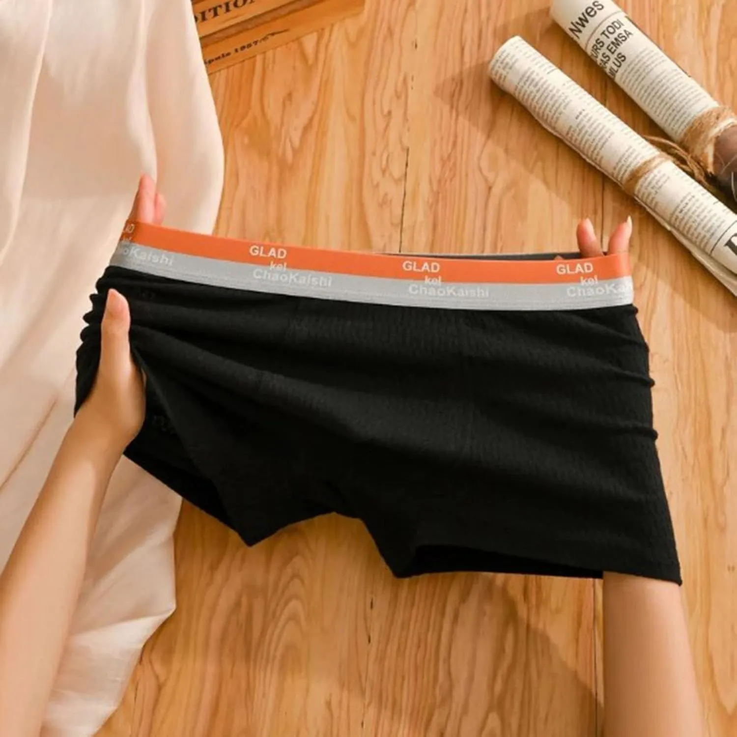 Bubble Cotton Men's Boxer Briefs Breathable Sweat Absorbent, Bubble Cotton Fabric Men Underwear