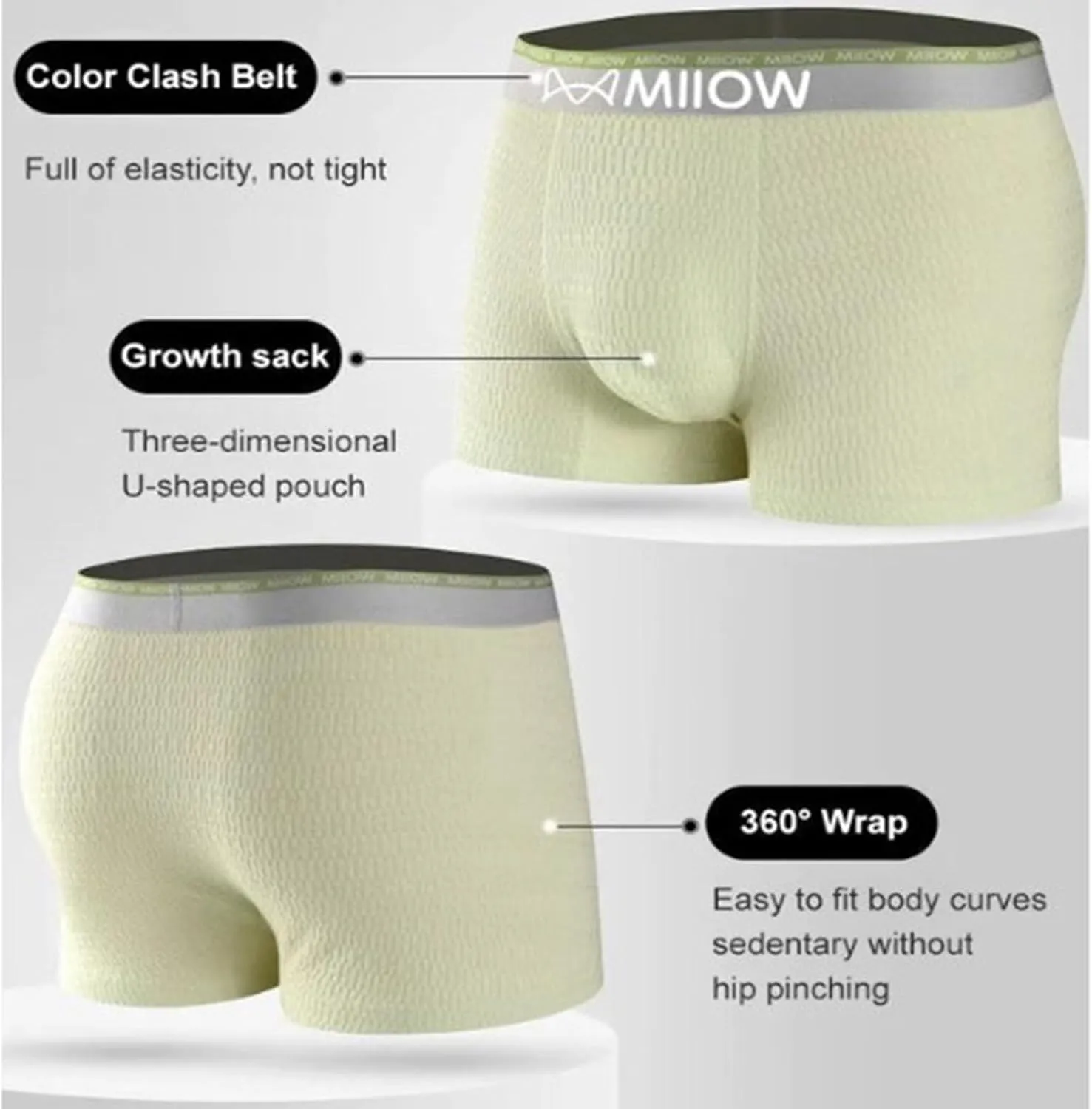 Bubble Cotton Men's Boxer Briefs Breathable Sweat Absorbent, Bubble Cotton Fabric Men Underwear