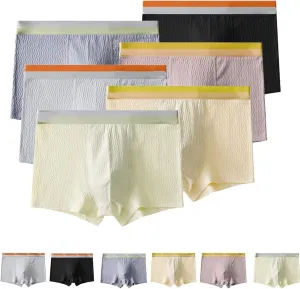 Bubble Cotton Men's Boxer Briefs,Breathable Sweat Absorbent High Elastic Men Trunks,Cotton Men Underwear