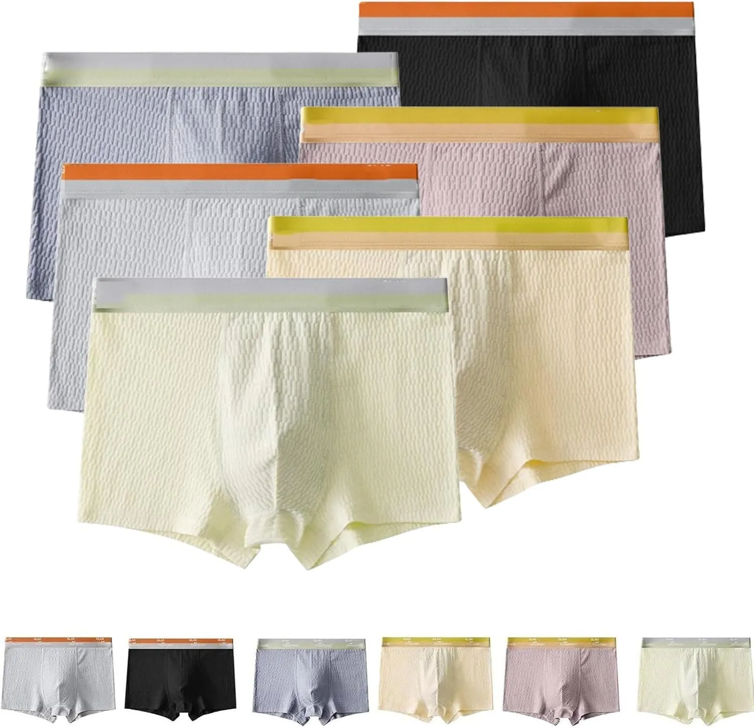 Bubble Cotton Men's Boxer Briefs,Breathable Sweat Absorbent High Elastic Men Trunks,Cotton Men Underwear