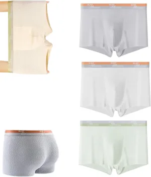 Bubble Cotton Men's Boxer Briefs,Bubble Cotton Breathable Boxer Brief,3 Pieces Men's Bubble Cotton Underwear