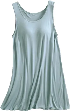Bulit-in-Bra Nightgowns for Women Sleeveless Loose Crew Neck Pajamas Tank Dress Summer Soft Modal Sleepwear