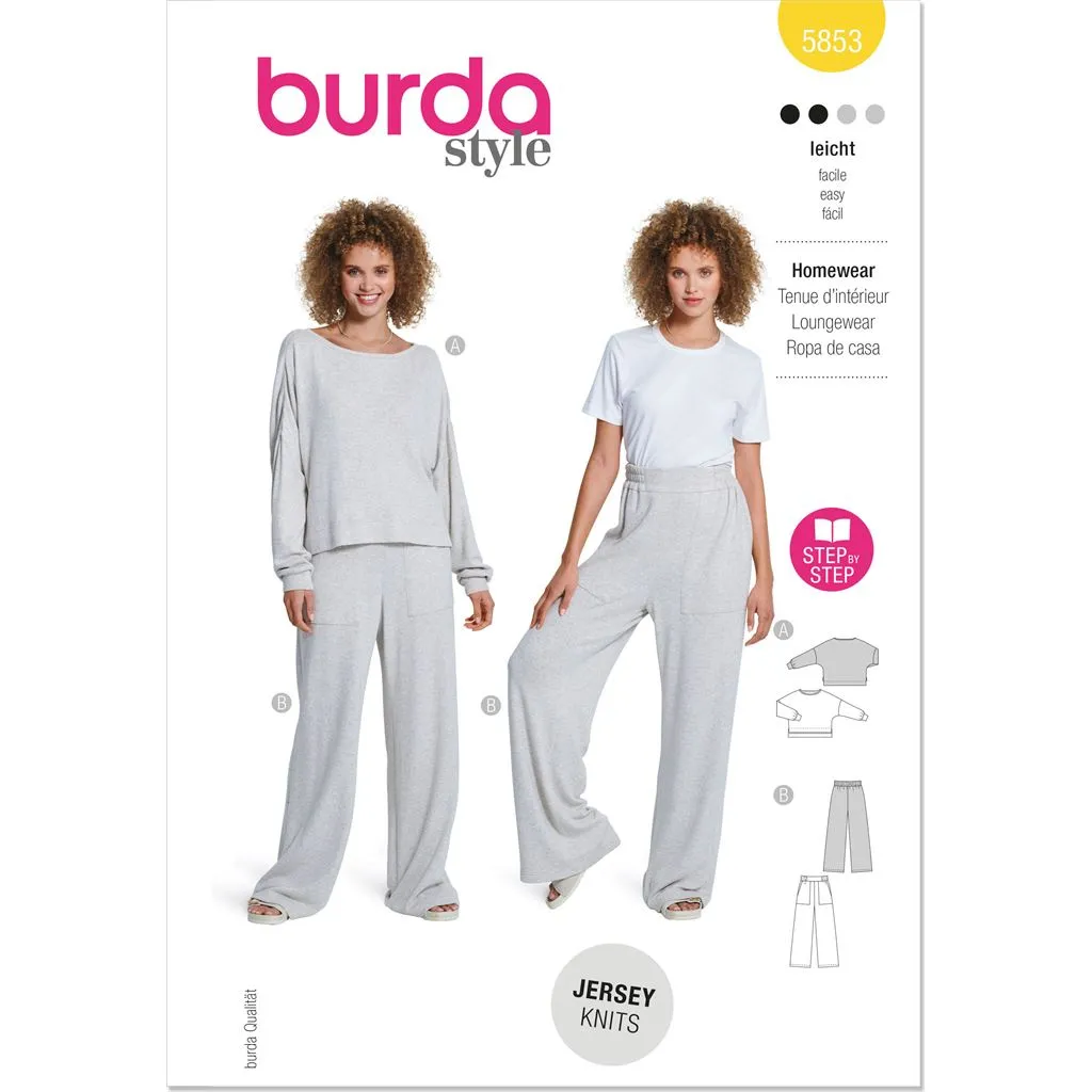 Burda Style Pattern 5853 Misses' Homewear B5853
