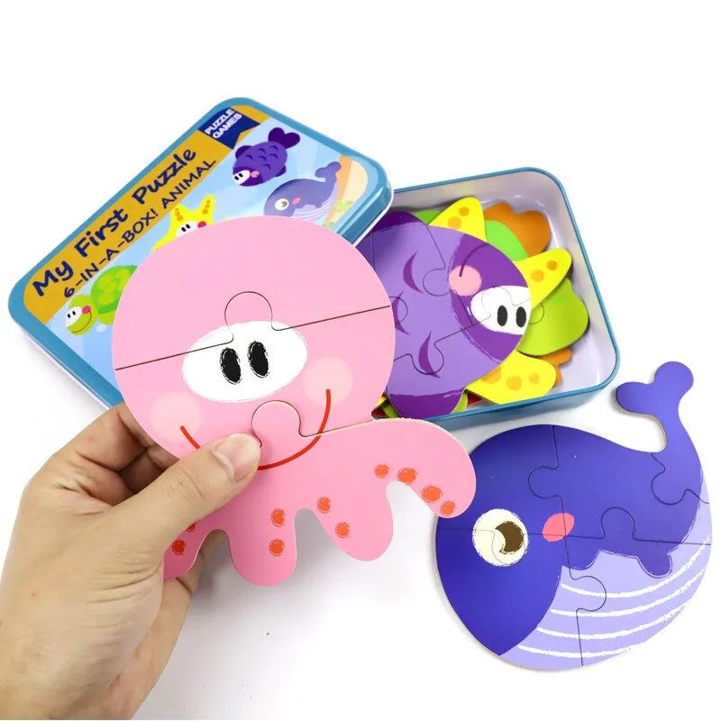 Cartoon 3D Iron Animal/Traffic Baby Puzzles Educational