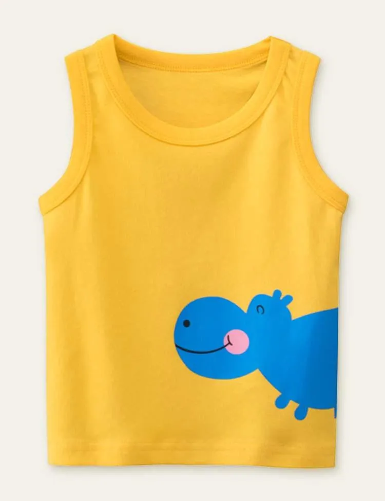 Cartoon Animal Printed Vest