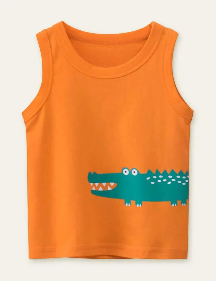 Cartoon Animal Printed Vest