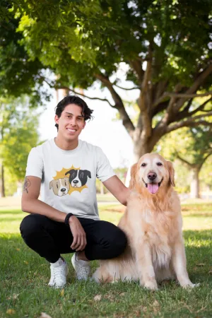 Cartoon Dog Duo Printed T-shirt for men
