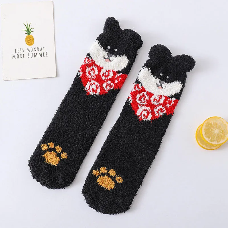 Cartoon Dog Plush Socks