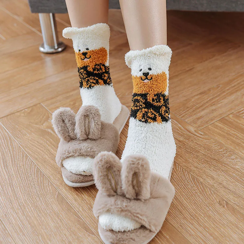 Cartoon Dog Plush Socks