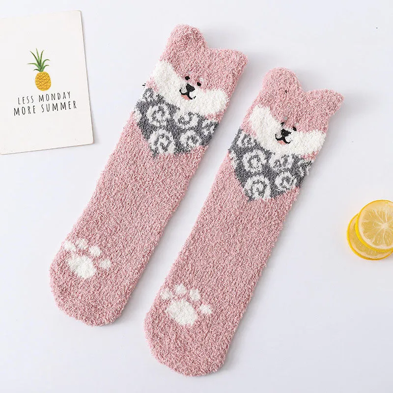 Cartoon Dog Plush Socks