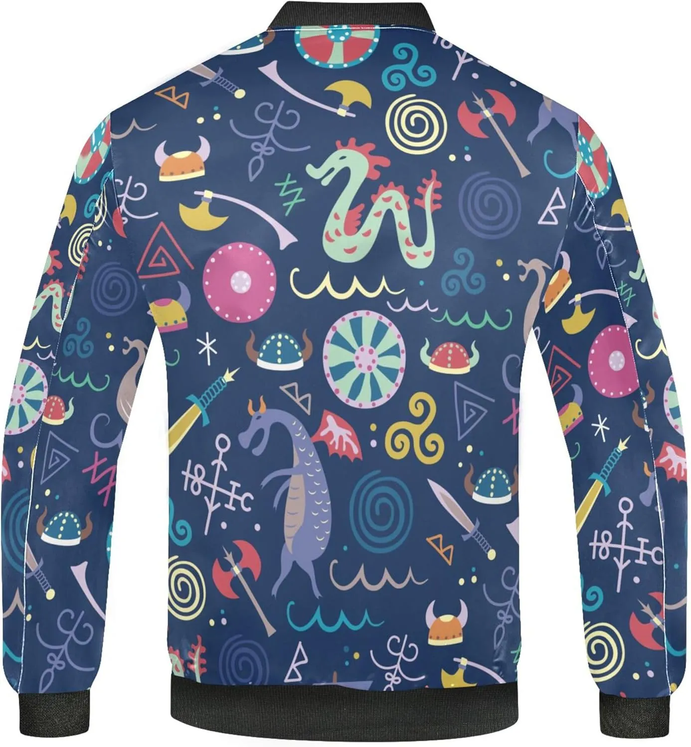 Cartoon Dragon Boats Cute Blue Men'S Jacket Lightweight Winter Windbreaker Mens Lightweight Zipper Jacket Sports Clothing