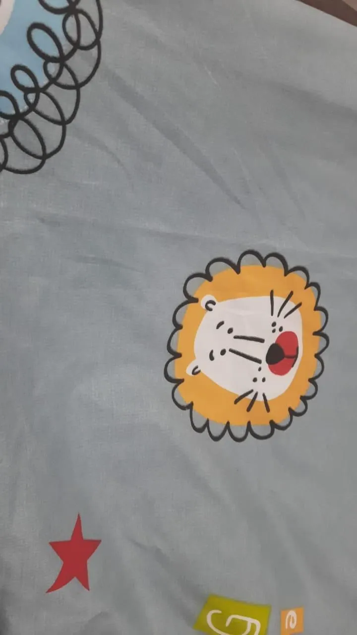 Cartoon Printed Fitted With Elastic Double Bedsheet