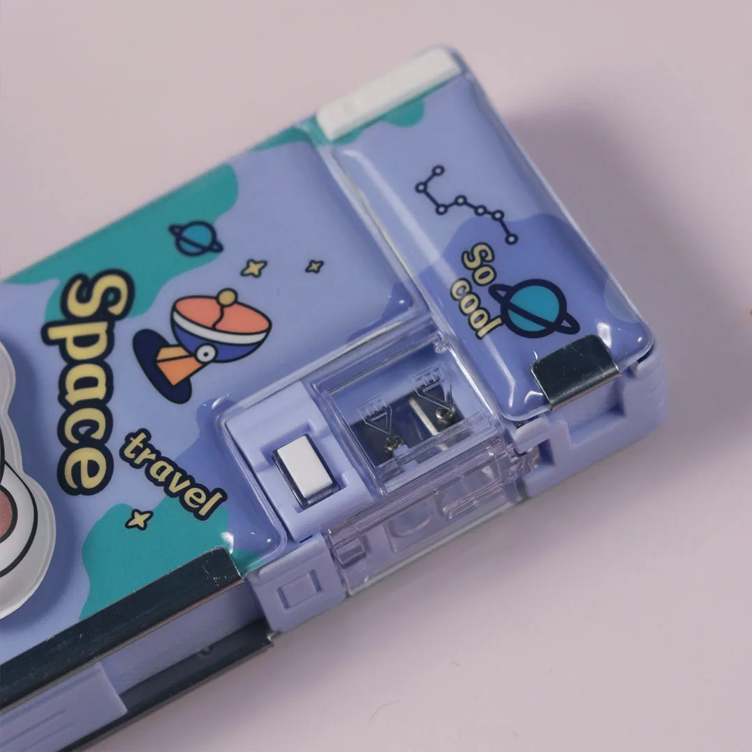 Cartoon Printed Geometry Box - Blue