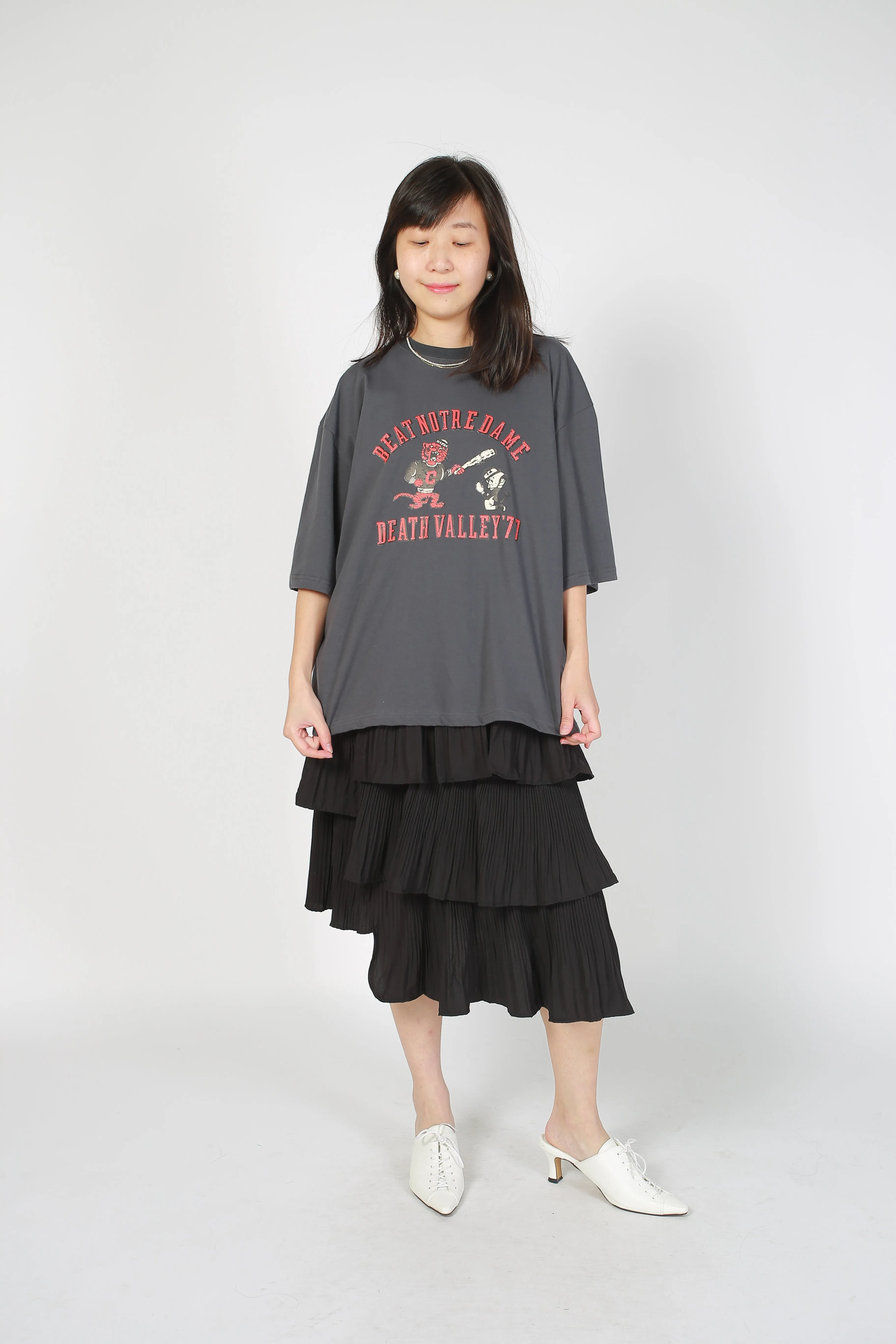 Cartoon Printed Tee Charcoal