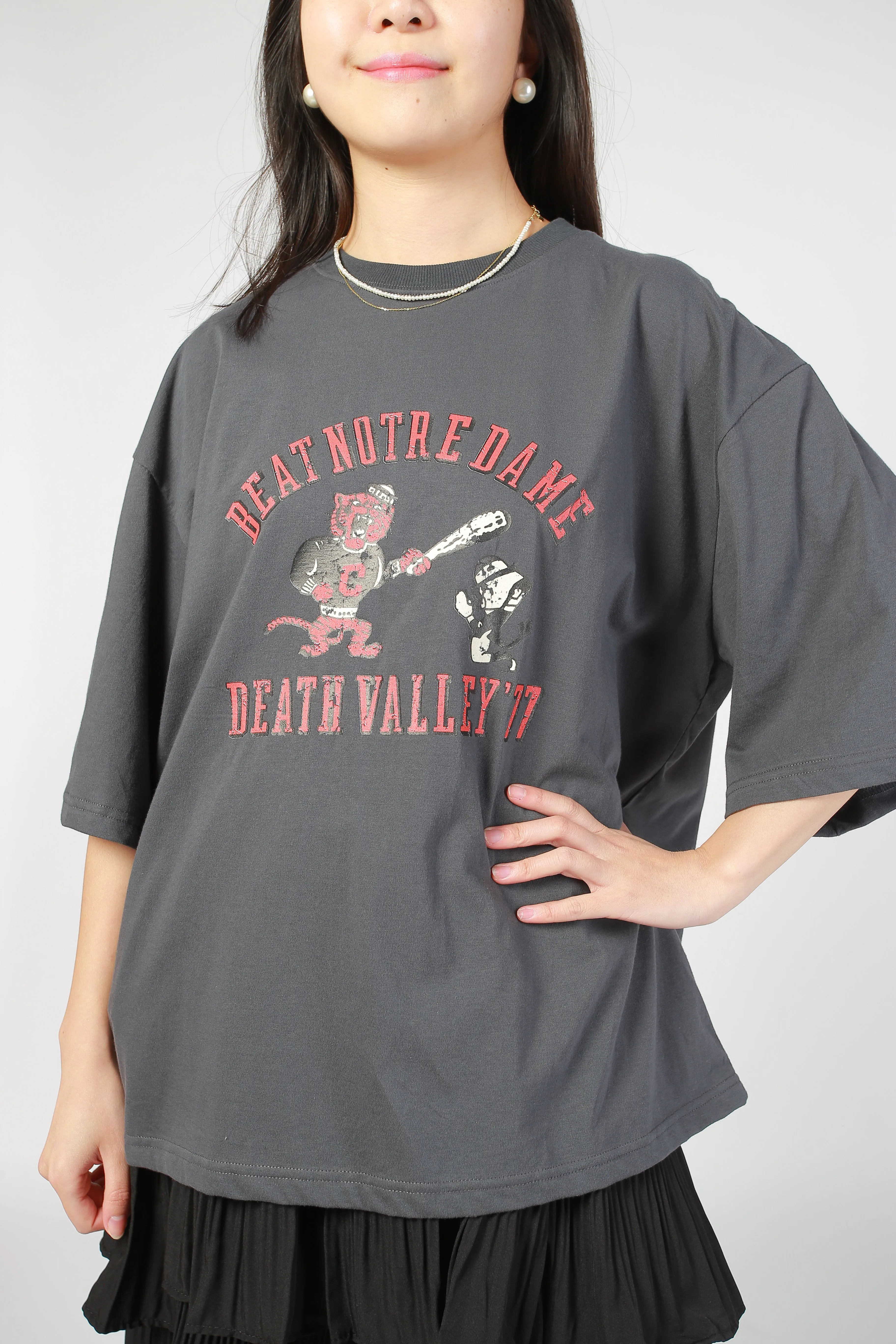 Cartoon Printed Tee Charcoal