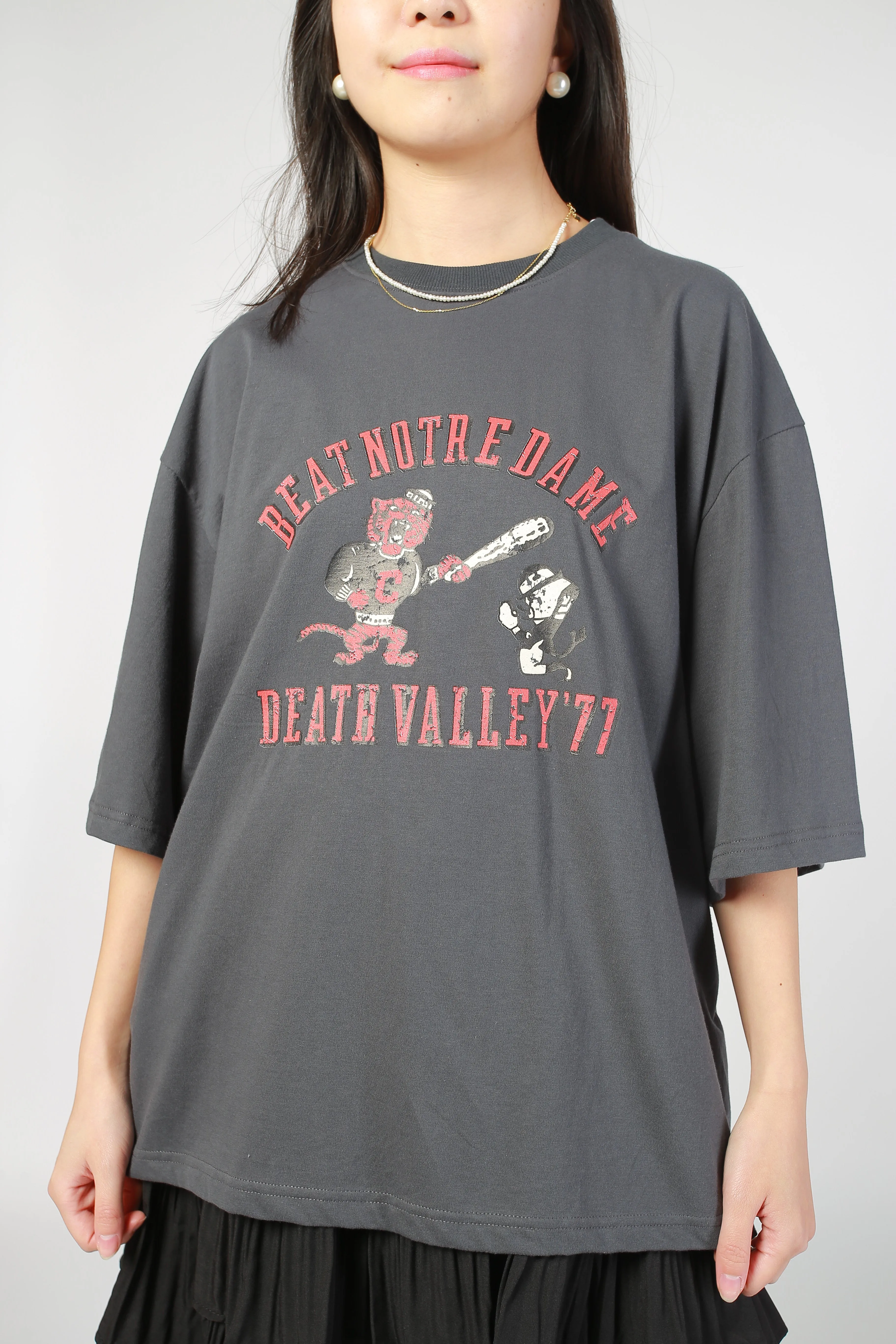 Cartoon Printed Tee Charcoal