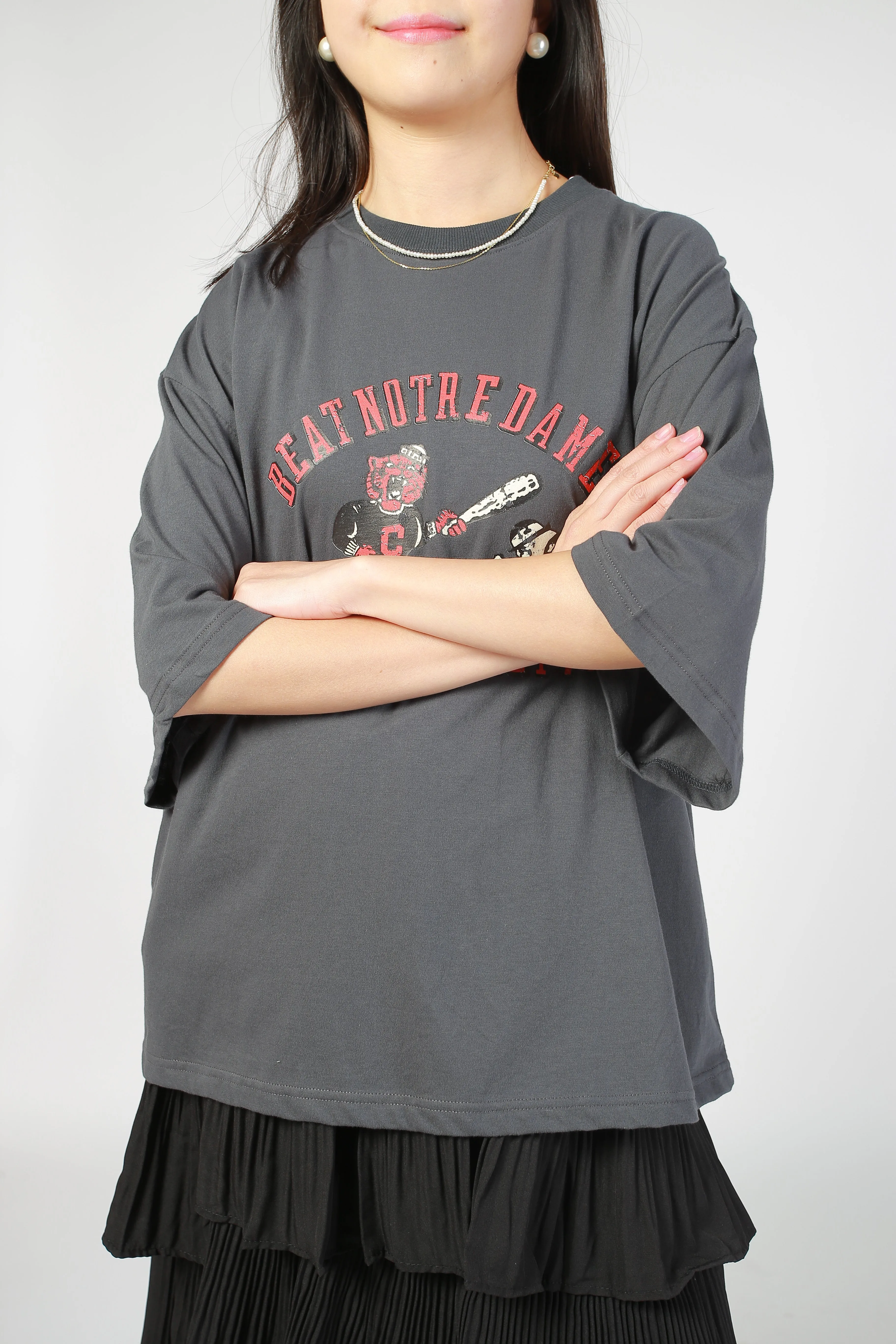 Cartoon Printed Tee Charcoal