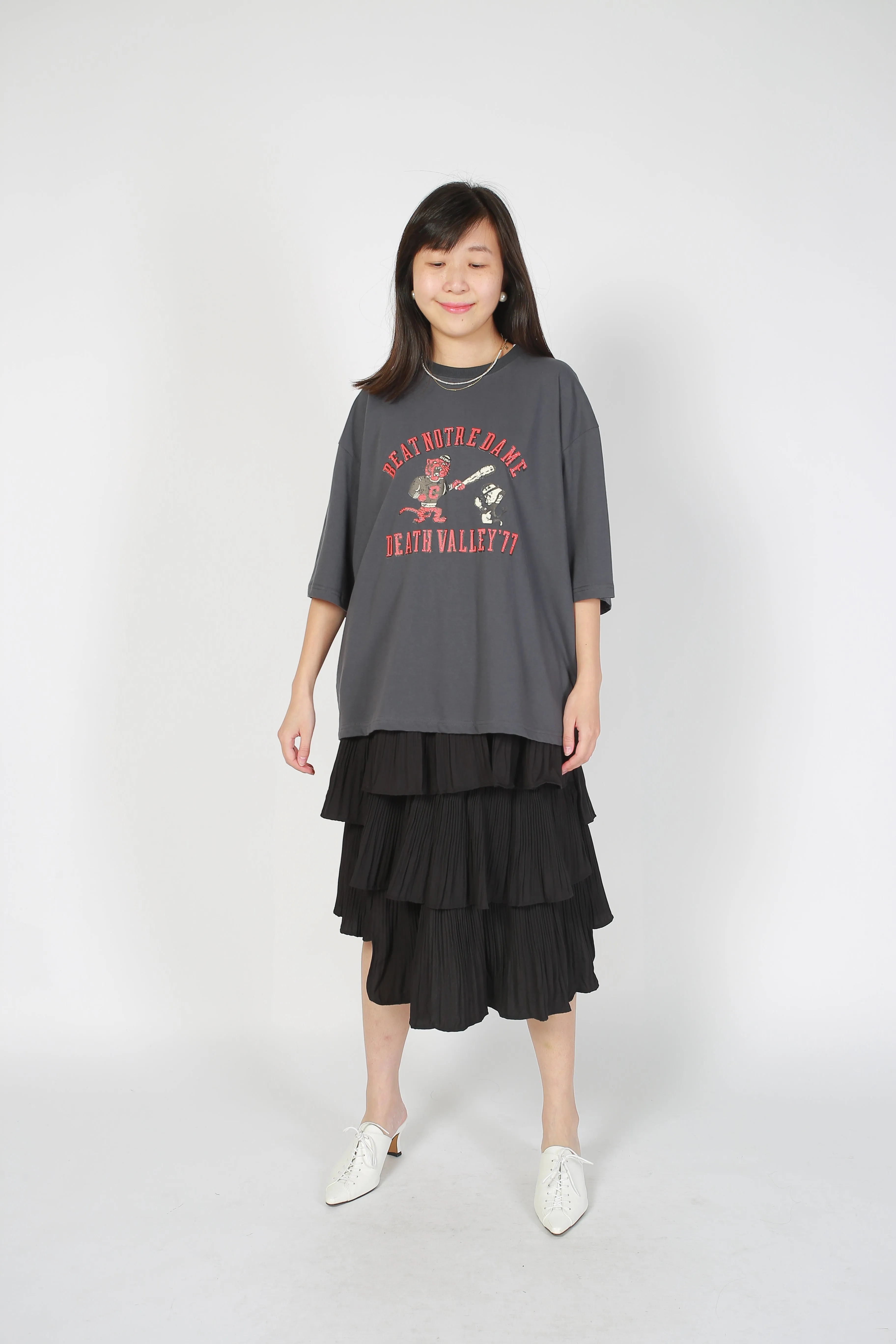 Cartoon Printed Tee Charcoal
