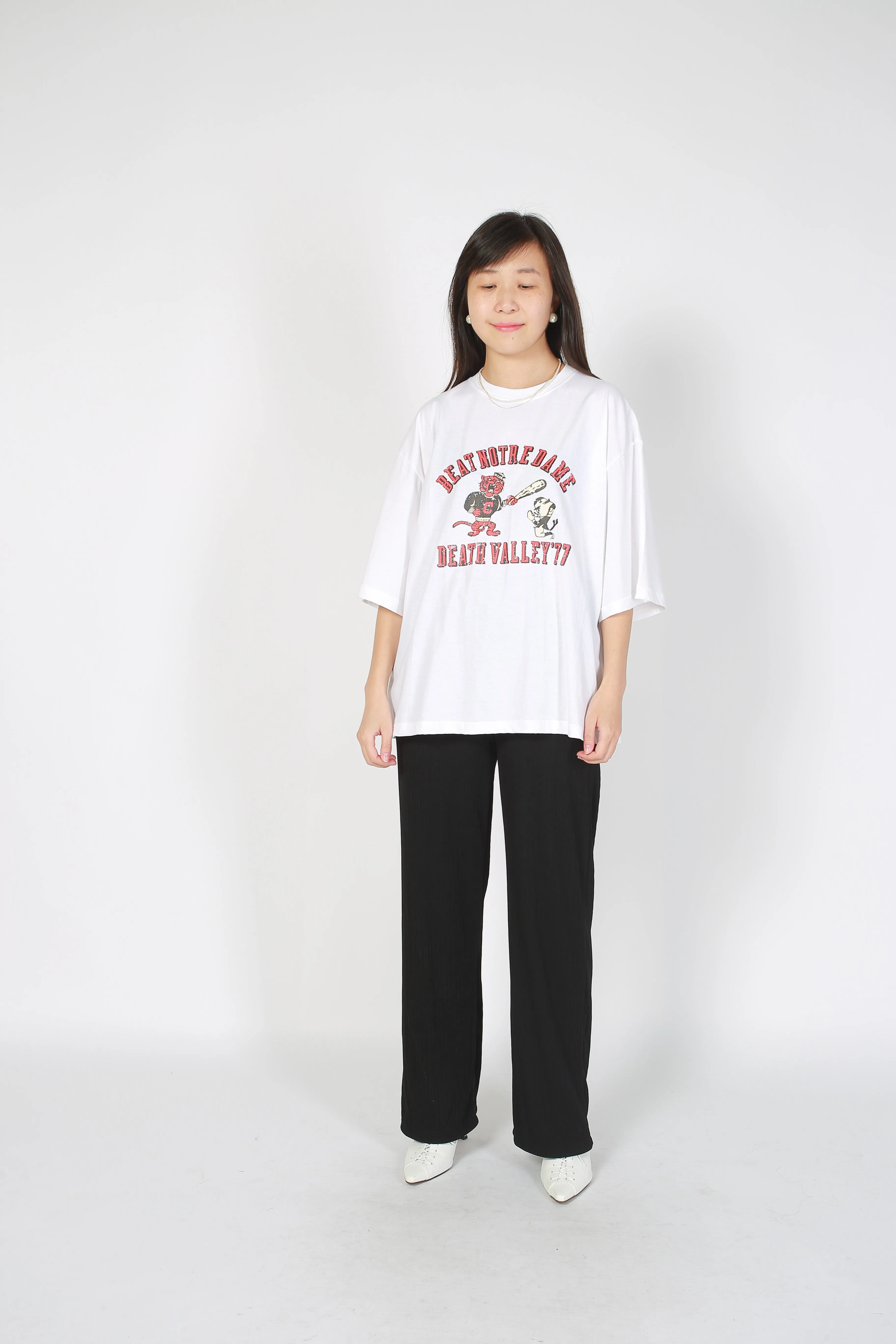 Cartoon Printed Tee White