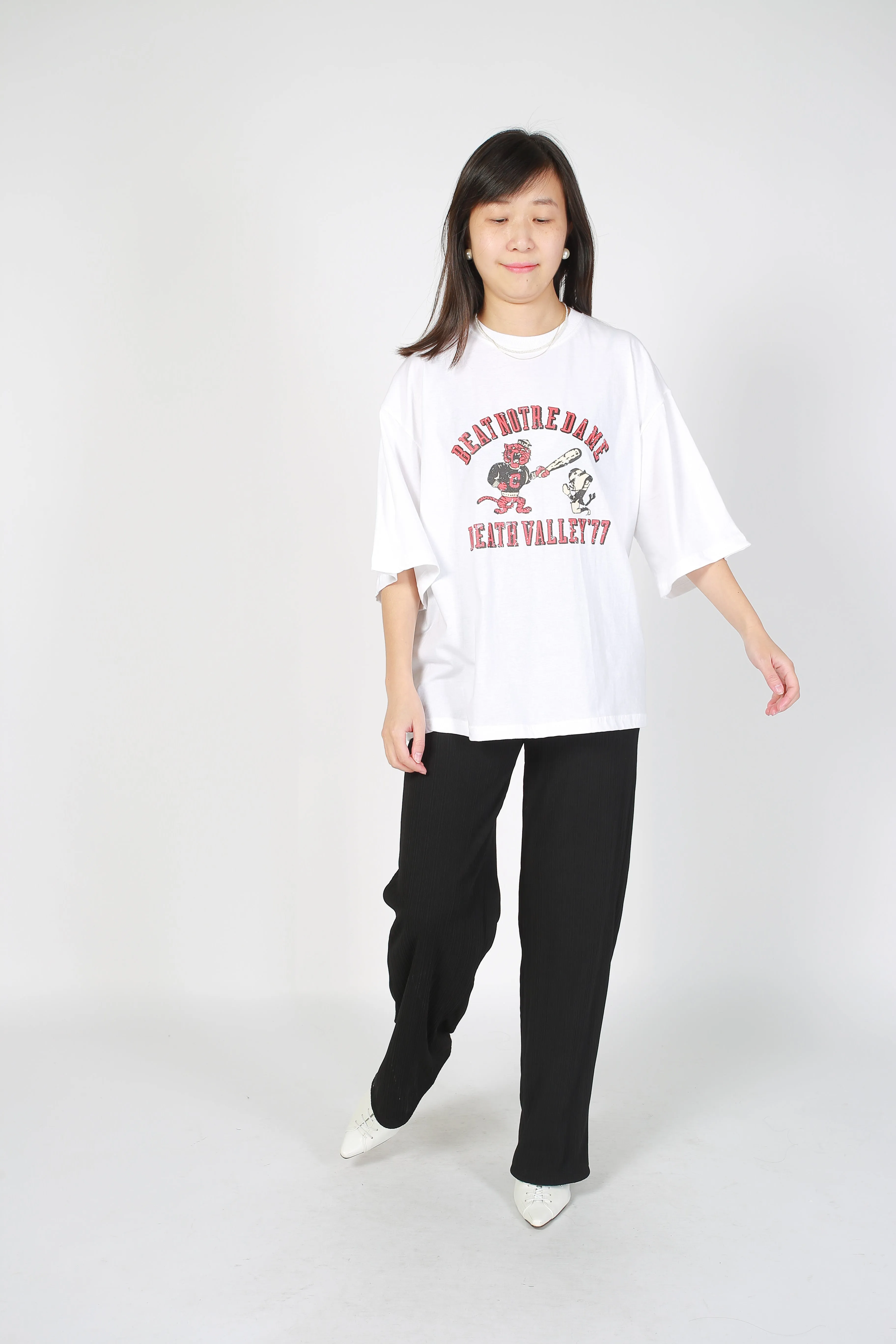 Cartoon Printed Tee White