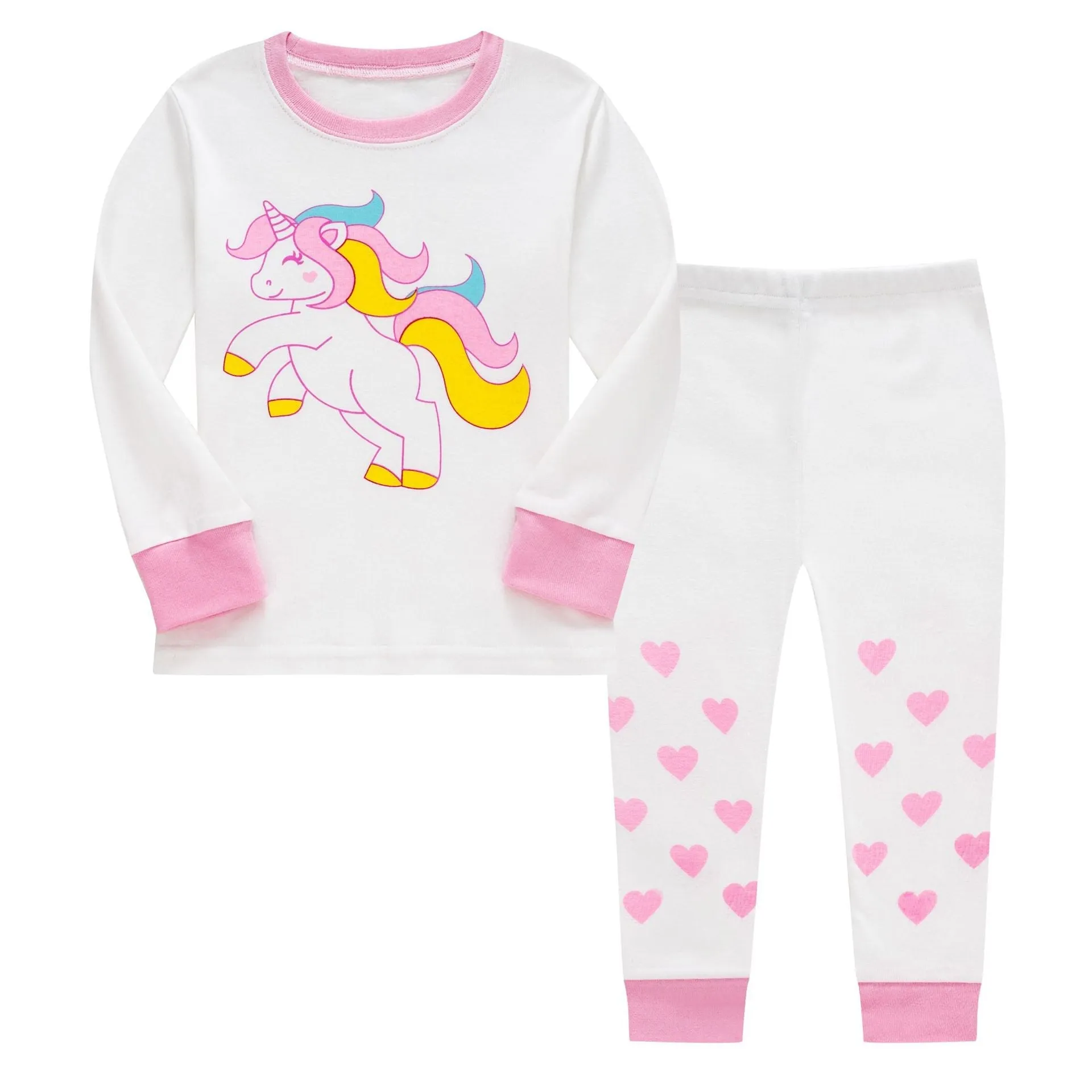 Cartoon Rainbow Unicorn Girls' Pajamas Homewear
