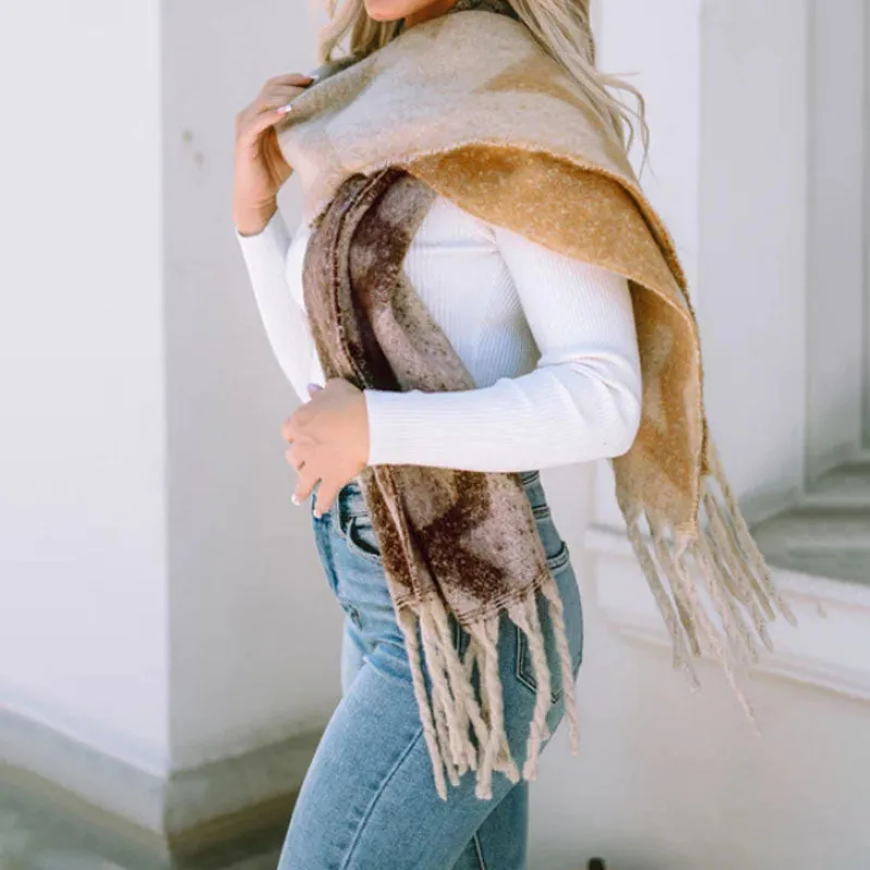Casual Gradient Warm Scarf