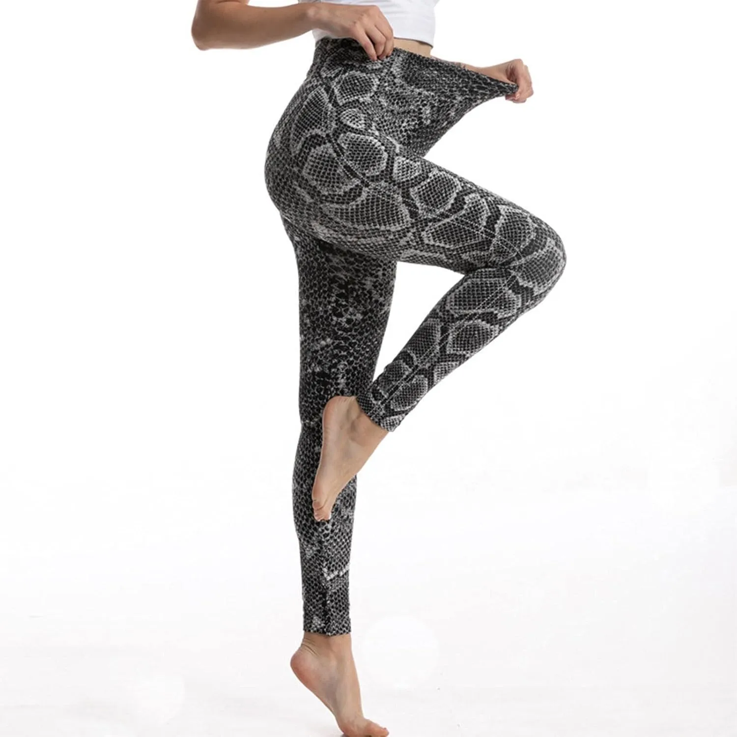 Casual Leggings for Women High Waist Printed Tummy Control Butt Lifting Pants Tights Funny Compression Workout Slimming