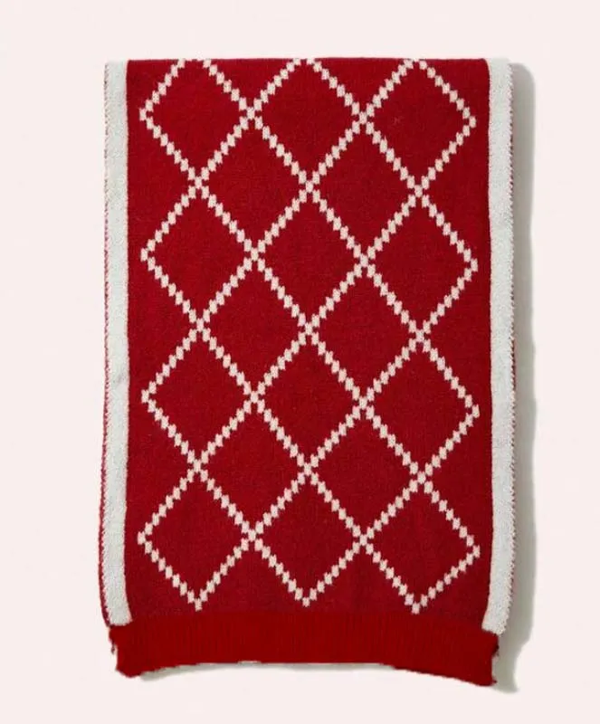 Casual Plaid Knitted Scarf