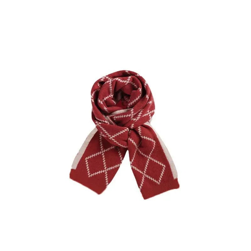 Casual Plaid Knitted Scarf