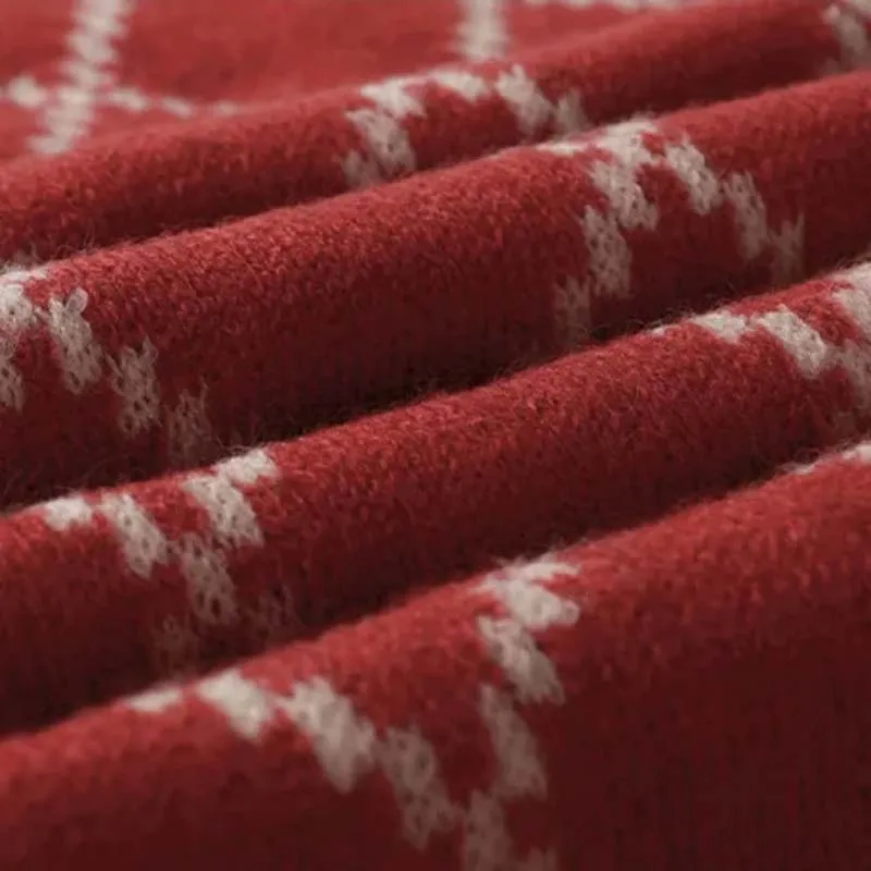 Casual Plaid Knitted Scarf