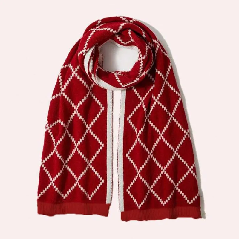Casual Plaid Knitted Scarf