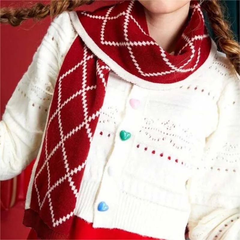 Casual Plaid Knitted Scarf