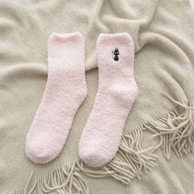 Cat Pattern Plush Socks