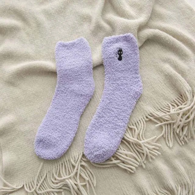 Cat Pattern Plush Socks
