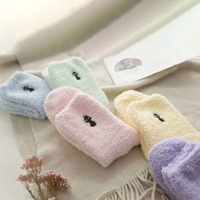 Cat Pattern Plush Socks