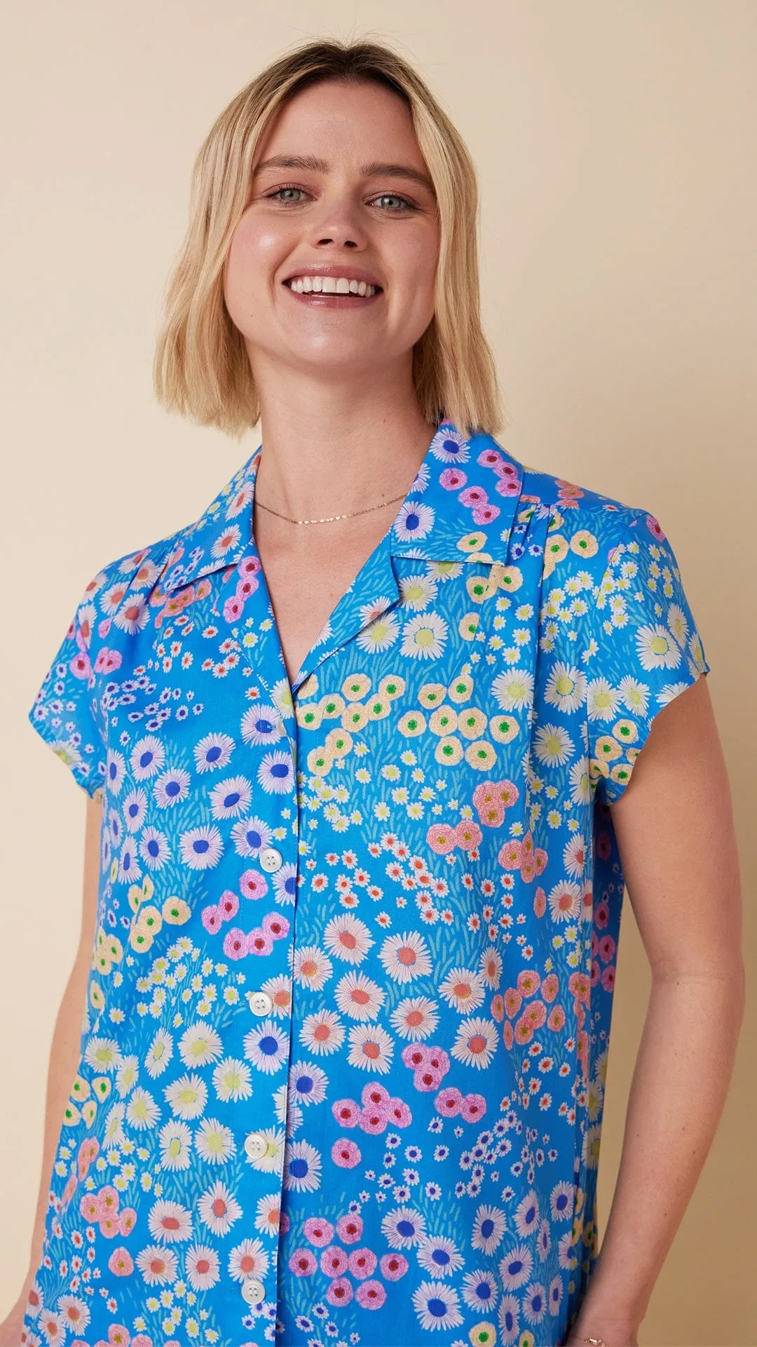 Cerulean Floral Luxe Pima Short Set