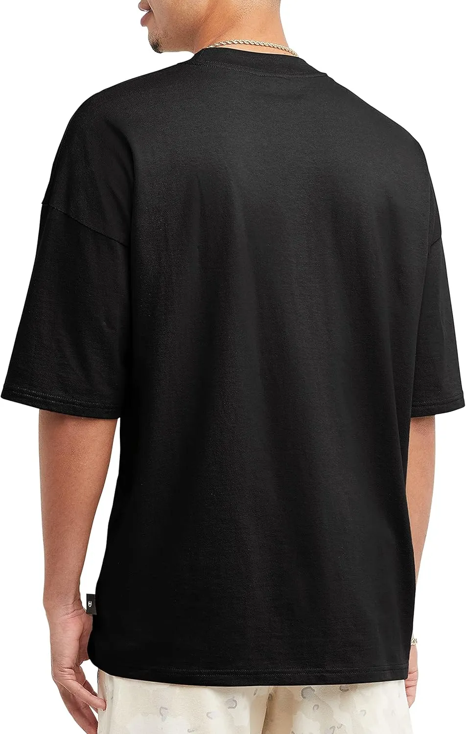 Champion Men's T-Shirt, Relaxed Fit, Midweight Cotton, 100% Cotton, Blue, Large, Half Sleeve